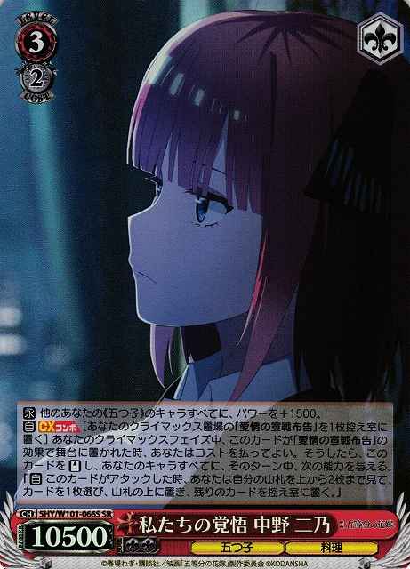 私たちの覚悟 中野 二乃