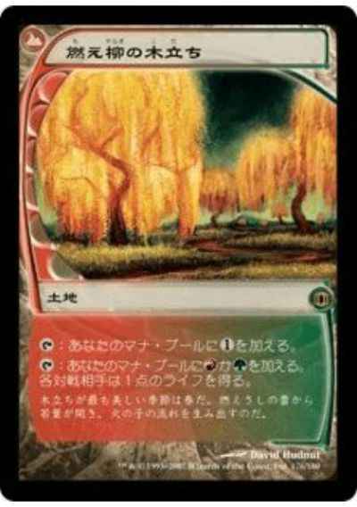 燃え柳の木立ち