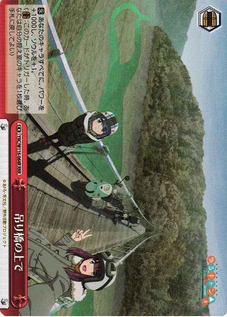 吊り橋の上で